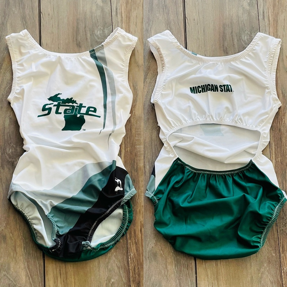 NWT Foxy’s MSU Michigan State University Spartans Gymnastics Leotards Many Sizes